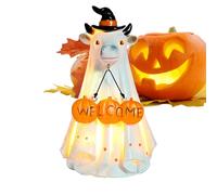 Generico Halloween Ghost Figurine, Spooky Resin Statue, Haunted Animal Ornament, Compact Table Decor, Hand-Painted Detail, Eye-Catching Accent, Indoor Charm, Porch, Mantel, Walkway, (Resin)