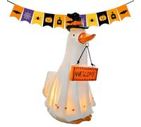 Generico Halloween Ghost Figurine, Spooky Resin Statue, Haunted Animal Ornament, Compact Table Decor, Hand-Painted Detail, Eye-Catching Accent, Indoor Charm, Porch, Mantel, Walkway, (Resin)