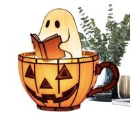 Generico Halloween Ghost Light, Cute Pumpkin Ghost Lamp, LED Resin Nightlight Display, Spooky Desk Decoration, Ideal for Bedroom, Tabletop Party Decorations, Outdoor Table Desktop Use