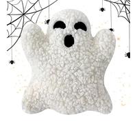 Generico Halloween Ghost Pillow, Plush Fall Cushion Doll, Soft Spooky Throw Accent, 1-Piece White Decorative Pillow, For Sofa Bed Car Couch Hotel Living Room Party Apartment Decor 7.87 inches