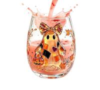 Generico Halloween Ghost Pumpkin Cup 400ml Stemless Glass Beverage Mug