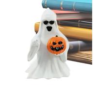 Generico Halloween Ghost Pumpkin Figurine - 6.5x6.5x8cm Spooky Resin Mini Statue | Cute Decorative Ornament For Haunted House Tabletop Shelf Mantel | Halloween Decoration - Party Home Office