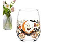 Generico Halloween Ghost Pumpkin Glass 400ml Stemless Wine Cup For Party