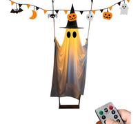 Generico Halloween Ghost Swing Decoration | Spooky Cute Glowing 7.87ft | Large Swing Ghost Halloween Party Decor | for Front Door Porch Yard Lawn Garden Terrace Tree Holiday Party