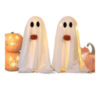 Genérico Halloween - Gioielli Fantasma Sofficio, Figura di di Sherpa | Mini Fantasmi Doppio Pacchetto con Effetto LED, Idea Decorativa per Interni Decorazione Tavolo