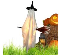 Generico Halloween Glowing Ghost Decoration | 110 cm Lighted Gauze Ghost with LED String & ABS Frame | Hanging Swinging Yard Decor for Garden Porch Patio Haunted House Outdoor Party
