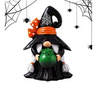 Generico Halloween Gothic Gnome | Resin Figurine With Witch Hat Spooky Home
