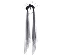 Generico Halloween, Gothic Headpiece, Black Rose Veil with 11.81x9.45x1.97in Size, Skull Hairband for Day of the Dead, Wedding, Cosplay, Carnival, Masquerade, Party, Costume, Photoshoot, Dark