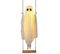 Generico Halloween Hanging Ghost, LED Ghost Decoration | Ghost Decor, Hanging Halloween Prop, Five Foot Adjustable Design With String Lights for Porch Yard Tree Party Haunted House