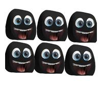 Generico Halloween Head Rest Cover for Car, Funny Cartoon Car Headrest Covers, Breathable Fabric, Universal Fit, for Road Trips, Parties and Parades (Black 4,6 *Pcs)