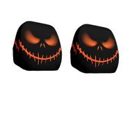 Generico Halloween Head Rest Cover for Car, Funny Cartoon Car Headrest Covers, Breathable Fabric, Universal Fit, for Road Trips, Parties and Parades (Black1,2*Pcs)