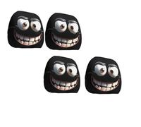Generico Halloween Head Rest Cover for Car, Funny Cartoon Car Headrest Covers, Breathable Fabric, Universal Fit, for Road Trips, Parties and Parades (Black 2,4*Pcs)