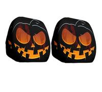 Generico Halloween Head Rest Cover for Car, Funny Cartoon Car Headrest Covers, Breathable Fabric, Universal Fit, for Road Trips, Parties and Parades (Black 5,2*Pcs)