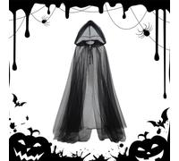Generico Halloween Hooded Cape, Spooky Witch Cloak Costume, Adjustable Full-Length Cosplay Robe with Hood for Stage Performance Carnival Fancy Party Photo Masquerade Event, Creative Cosplay Must-Have