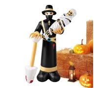 Generico Halloween Inflatable Ghost Holding Mummy - Reusable, Yard Ornament | 39.37x19.69x72.05in (6ft) | Weatherproof Polyester Material | Giant Inflatable Holding Mummy For Halloween Yard