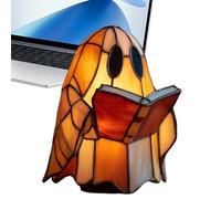 Generico Halloween Lamp, Cute Ghost Reading Light for Desk or Shelf, Resin Tabletop Ornament for Book Lovers, Spooky Window Decor for Home Entryway Holiday Display, 1.97x1.97x5.12 Inches