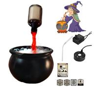 Generico Halloween Magic Floating Potion Bottle, Maker Fogger with Black Witch Cauldron DIY Magic Floating Bottles Halloween Skeleton Splash Guard, Spooky Hocus Pocus Party Decor for Home Garde
