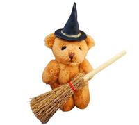 Generico Halloween Miniature Bear, Witch-Themed Plush Bear Figure, Seasonal Pumpkin Decoration, Festive Tabletop Ornament for Dining, Table, Nightstand, Home, Dorm, Haunted House Display
