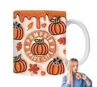 Generico Halloween Mug - Ceramic, 3.74x3.15in Season Mug Pumpkin Design | Fade-Resistant Heat-Safe Cup Holiday Coffee Mugs, Festive Drinkware Gift For Home, Office, Parties, Halloween Decor