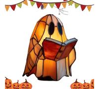 Generico Halloween Night Light - Ghost Night Light for Reading, Halloween Resin Lighting, Ornament da scrivania per lettore e amante dei libri, decorazione da tavolo, scaffale, finestra, casa e