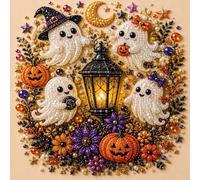 Generico Halloween Pearl Art Kit for Adults 3D Diamond Painting DIY Kit(A)
