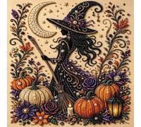 Generico Halloween Pearl Art Kit for Adults 3D Diamond Painting DIY Kit(E)