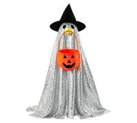 Generico Halloween Porch Goose Ghost Outfits with Hat and Candy Pumpkin Bag