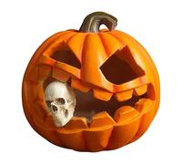 Generico Halloween Pumpkin Light, Skeleton Pumpkin Lamp Ornament with LED Glow for Spooky Holiday Decor, Indoor Tabletop Display or Party Decoration, Realistic Prop Home Desk Haunted House