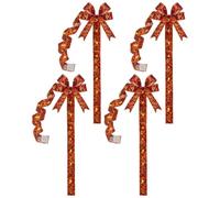 Generico Halloween Ribbon Bows, 4 Pieces Giant Reusable, LED Light Up | Lighted Halloween Ribbon Cabinet Decor for Home Living Room Entryway Fireplace Wall Tree Office Farmhouse Party Festival