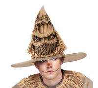 Generico Halloween Scarecrow Hat, Role-Playing Costume Accessory, Soft Cosplay Dress-Up Prop, Adjustable Design, Rustic Style Finish for Men Women Photography Rural Theme Party Halloween