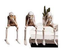 Generico Halloween Skeleton - 3 Pieces Collectible Figurines | Prop Statue | Home Accessories For Party Holiday Photo Backdrop Bedroom School Retail Store Living Room