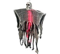 Generico Halloween Skeleton Ghost, Floating Light-Up Prop, 80x61cm/31.5x24.02 Inches Fog Effect Hanging Decoration Flying Style, White for Yard, Garden, Party, Wall, Classroom, Carnival Display