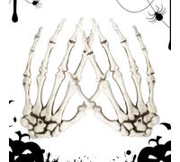 Generico Halloween Skeleton Hands, Realistic Horror Decor Arms, 6.1x3.94x0.79 Inches Hangable Fake Hand Ornaments for Haunted House, Porch, Windowsill, Mantel, Desk, Halloween Party, Seasonal Setup