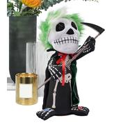 Generico Halloween Skeleton, Posable Skeleton Figure, 6.3x5.51x12.2 Inches, Compact Yet Glowing Eyes & Sound Effects, Spooky Decoration for Haunted House, Indoor, Home, Desk, Festival and Party