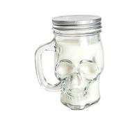 Generico Halloween Skull Beer Mug, 500ml Clear Drinking Cup With Lid
