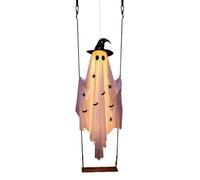 Generico Halloween Swinging Ghost - Fabric LED Flying Ghost Decoration Prop | Create A Horror Atmosphere With This Halloween Flying Ghosts With LED Lights. The Spooky Glowing Ghost Floats Indoors And Out