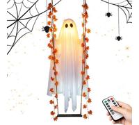 Generico Halloween Swinging Ghost Outdoor Decor Spooky Maple Leaf Ornaments