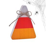 Generico Halloween Table Decorations, Wooden Halloween Signs with Pumpkin Hat, Ghost, Candy Corn, And Bat Figures, Tiered Tray Tabletop Ornaments for Desk, Home, Shelf, Room, Kitchen