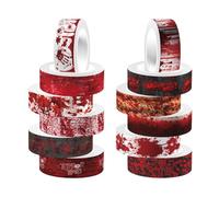 Generico Halloween Tape Roll, Transparent Bloody Stickers, 16.4Ft Adhesive Decals for Scrapbooks, 0.14 Inches, Cups, Walls, Paper Crafts, Packaging, Doors, Tables, Glasses, Laptops, Computers