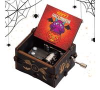 Generico Halloween Theme Music Box - Nightmare Before Music Box | Hand Crank Musîc Boxes | Classical Wood Musical Boxes | Vintage Wooden Musical Bôx| Wind-Up Halloween Musîc Bôx