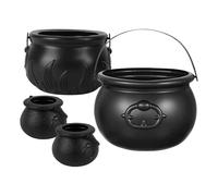 Genérico Halloween Treat Buckets, Halloween Cauldron Candy Pail - Cauldron Decor with Handle, Basket Bowl Holder for Trick or Treat Party