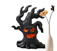 Generico Halloween Tree Bark Faces - Spooky Realistic Statue, Tabletop Ornament, Indoor Outdoor Decoration, Creepy Sculpture | Heavy Duty Figurine Set For Party Haunted House Display