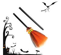 Generico Halloween Tutu Dress, Witch Costume Set, 80cm/31.5 inches Girls Skirt with Hat and Broom, Adjustable Fit Design, Vibrant Multicolor Layers Cosplay Party Carnival Birthday Events
