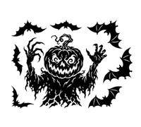 Generico Halloween Window Clings - Static Glass Decals Pumpkin Bat Stickers | Spooky Window Stickers - 30 X 40cm Static Glass Clings | Paper Horror Decals | Haunted Display For Door Wall Party Decor