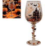Generico Halloween Wine Glass Collection Gift Box Set, 3D Working Witch Hand-Painted Artisan Goblet, Festive Party Glassware with Spooky Pumpkin,Skeleton,Raven,Ghost,Black Cats and Witch Designs