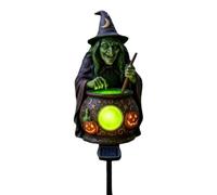 Generico Halloween Witch Cauldron Garden Light - Solar Glowing Lawn Stake
