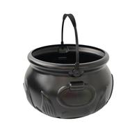 Generico Halloween Witch Cauldron Large Black Spooky Pot with Handle Decor | Oversized Witch Pot Adds Dramatic Character To Seasonal Settings | Handled Decorative Vessel For Trick Or Treating, Events