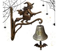 Generico Halloween Witch - Metal 12x18cm | Hangable Door Hanger Bell | Spooky Entrance Decor for Front Door Garden Porch Courtyard Shop Cottage Bedroom Party Decoration Seasonal Home Accent