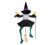Generico Halloween Witch Yard, Crashing 3D Outdoor Ornament, 11.02x43.31x2.36 Inches Backyard Decorations, Adjustable Spooky Figure for Tree, Holiday Party Decor, Garden, Lawn, Porch, Display Use
