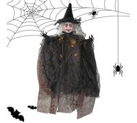 Generico Halloweens Witch Ornaments, Light Up Spooky Witch, 12.6in Creepy Haunted Decoration, Glowing Pendant Design, Eye Catching Tree Prop for Indoor Wall, Outdoor Yard, Living Room Decor